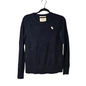 Abercrombie & Fitch Navy Blue Crew Neck Sweater